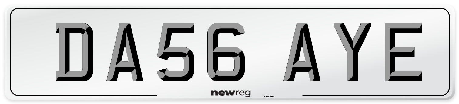 DA56 AYE Number Plate from New Reg